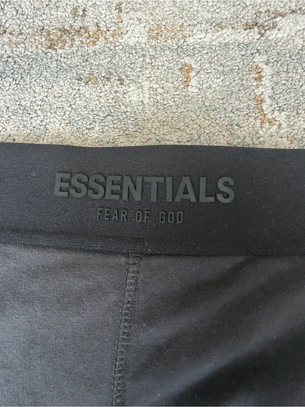 Fear of God ESSENTIALS Black Branded Biker shorts